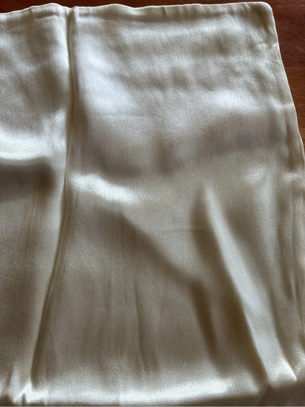 Silky Cream Pillowcase with Lace Trim